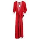 Vestido envolvente drapeado Reformation Winslow em viscose vermelha