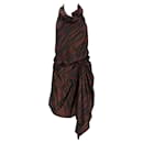 The Attico Mini-robe à imprimé zèbre en viscose marron