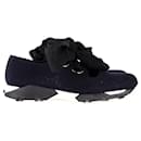 Marni Bow Sneakers in Navy Blue Canvas