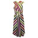 Vestido Diane Von Furstenberg Mireille Stripe em Seda Multicolor