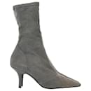 Yeezy Knit Sock Ankle Boots in Gray Canvas