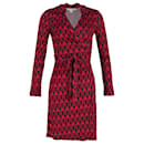 Diane Von Furstenberg Jeanne Two Printed Silk Wrap Dress In Red Silk
