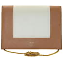 Celine Medium Frame Bag aus braunem und cremefarbenem Leder  - Céline