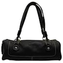 Kate Spade Pebble-grain Barrel Shoulder Bag in Black Leather