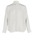 Chemise Cartes à Jouer Saint Laurent en Soie Blanche