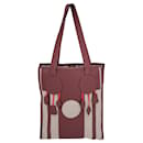 Hermes Petit H Dream Catcher Tote Bag in Red Leather and Beige Canvas - Hermès