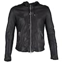 Dolce & Gabbana Hooded Jacket in Black Leather