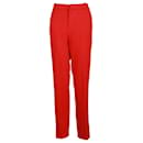 Roland Mouret Lacerta Tapered Stretch-Crepe Trousers in Red Orange Polyester