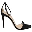 Gucci Crystal-Embellished Ankle-Strap Sandals in Black Suede