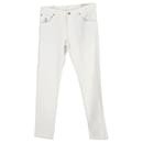 Brunello Cucinelli Skinny Fit Jeans in White Cotton