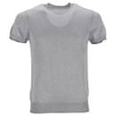 Dsquared2 Metallisches Rippstrick-T-Shirt aus silbernem Polyester