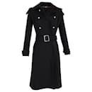 Dolce & Gabbana Double-Breasted Coat with Belt in Black Wool