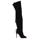 Aquazzura Giselle Over-The-Knee Boots in Black Suede