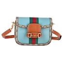 Gucci Year of the Rabbit Horsebit 1955 Mini Bag in Brown GG Supreme Canvas and Multicolor Leather