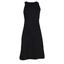Versace Sleeveless Midi Dress in Black Wool
