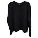Totême Boxy Bouclé Knit Sweater in Black Wool Blend