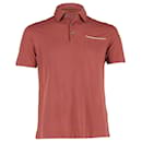 Ermenegildo Zegna Short-Sleeve Polo Shirt in Orange Cotton
