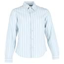 Gucci gestreiftes Button-Up-Hemd aus hellblauer Baumwolle