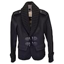 Burberry Brit Toggle-Front Jacket in Black Wool
