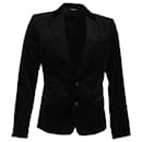 Dolce & Gabbana Velvet Single-Breasted Jacket in Black Polyester