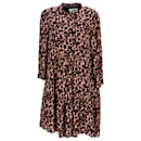 Ba&Sh Button-Front Dress in Animal Print Polyester