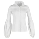 Caroline Constas Puffed Sleeve Shirt in White Cotton - Autre Marque