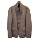 Fendi Quilted Jacket in Beige Calfskin Leather