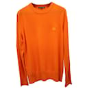 Acne Studios Face Patch Crewneck Sweater in Orange Wool