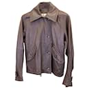 Max Mara Jacket in Brown Calfskin Leather