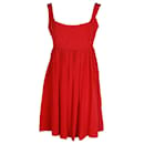 Miu Miu Sleeveless Mini Dress in Red Silk