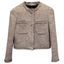 Theory Cropped Tweed Jacket in Multicolor Cotton