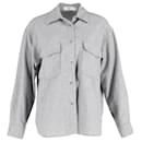 The Frankie Shop Roy Felt Shirt Jacket in Gray Wool - Autre Marque