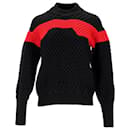 Jil Sander Strukturstrick-Colorblock-Pullover aus schwarzer Wolle