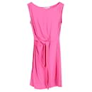 Diane Von Furstenberg Sleeveless Draped Dress in Pink Silk