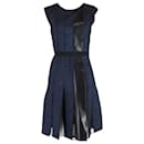 Sportmax Sleeveless Paneled Dress in Blue Cotton
