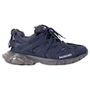 Balenciaga Track Clear Sole Sneakers in Navy Blue Mesh and Polyurethane