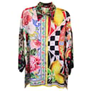 Blusa Patchwork Dolce & Gabbana in Seta Multicolor