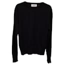 Pullover girocollo Thom Browne in lana merino nera