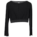 Roland Mouret Cropped Sweater in Black Cotton