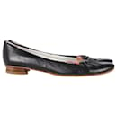 Etro Pleated Ballet Flats in Black Leather