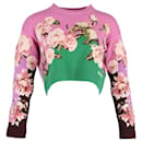 Suéter Recortado Valentino Flower Collage em Lã Multicolor - Valentino Garavani