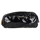 Prada Vernice Cosmetic Pouch in Black Patent Leather