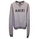 Amiri Distressed Logo Sweater aus grauer Baumwolle