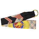 Burberry D-Ring Detail Archive Print Skinny Scarf in Multicolor Silk