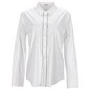 Brunello Cucinelli Monili Button-Down Shirt in White Cotton