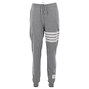 Thom Browne 4-Pantalones deportivos Bar de algodón gris