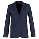 Theory Single-Breasted Blazer Jacket in Navy Blue Polyester