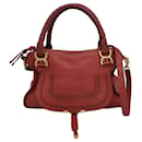 Chloe Marcie Medium Handbag in Red Calfskin Leather - Chloé