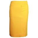 Diane Von Furstenberg Pencil Skirt in Yellow Viscose