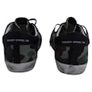 Golden Goose Superstar Camo Trainers in Green Cotton and Black Leather - Autre Marque